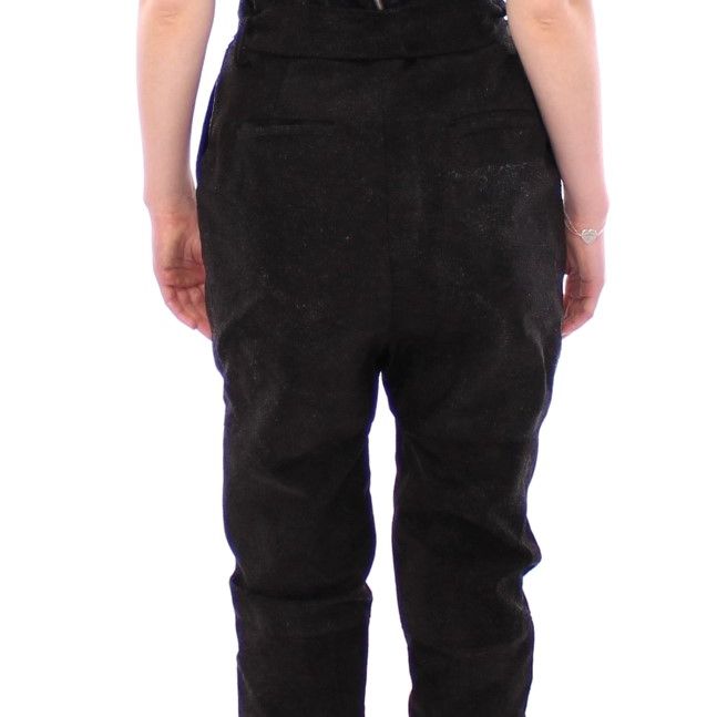 La Maison du Couturier Black Leather Jumpsuit