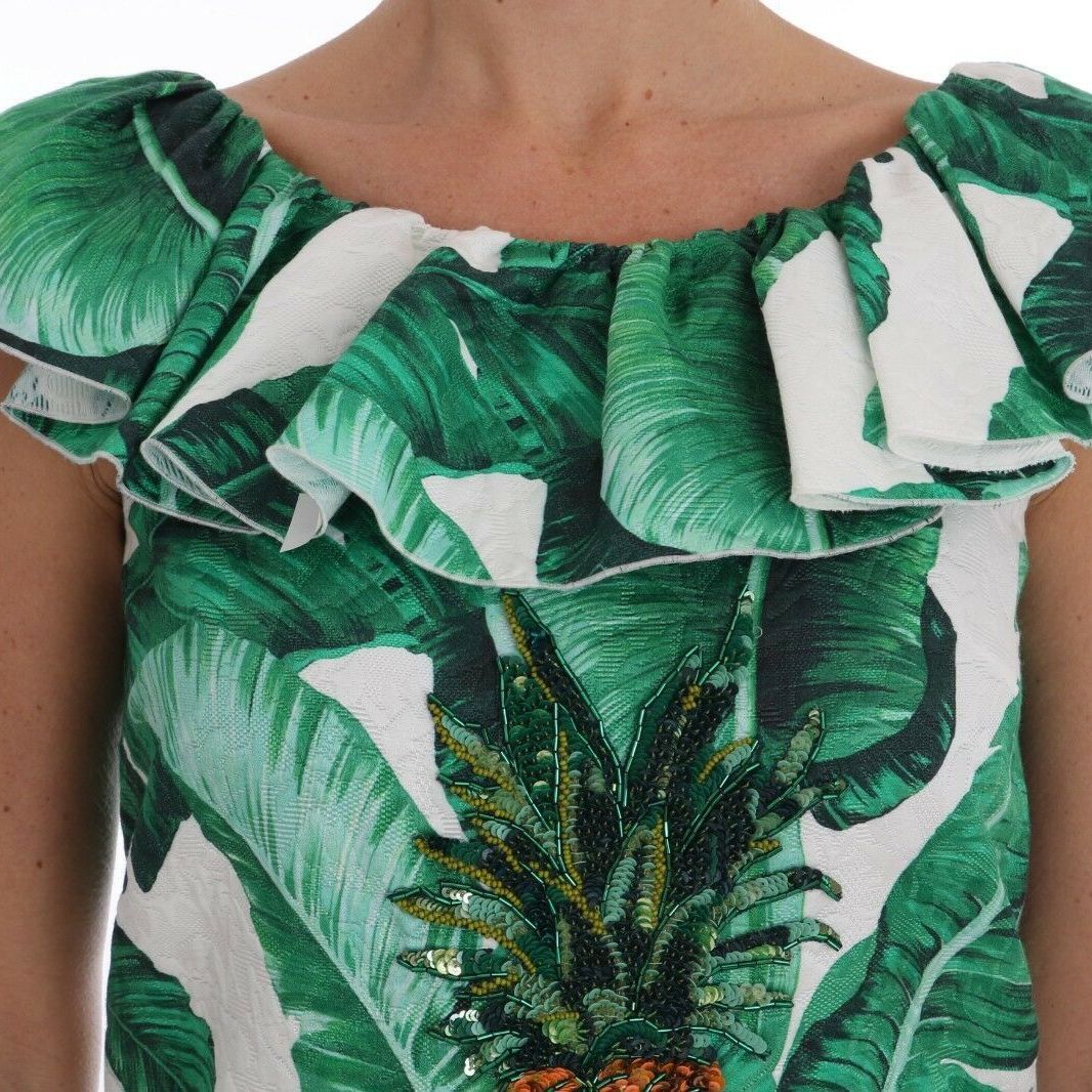 Dolce & Gabbana Pineapple Banana Sequins Blouse T-shirt