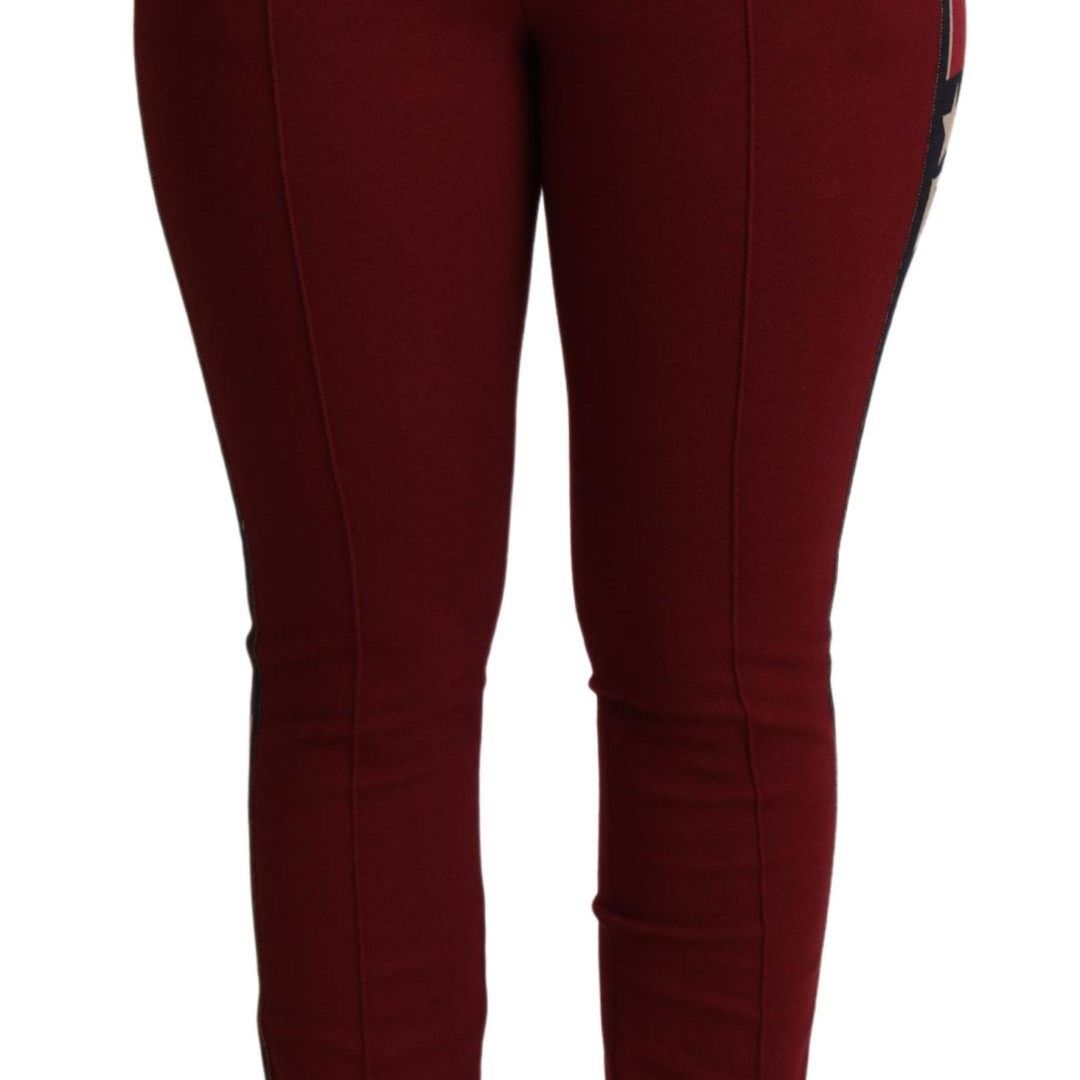 Dolce & Gabbana Red DG Star Striped Skinny Cotton Pant