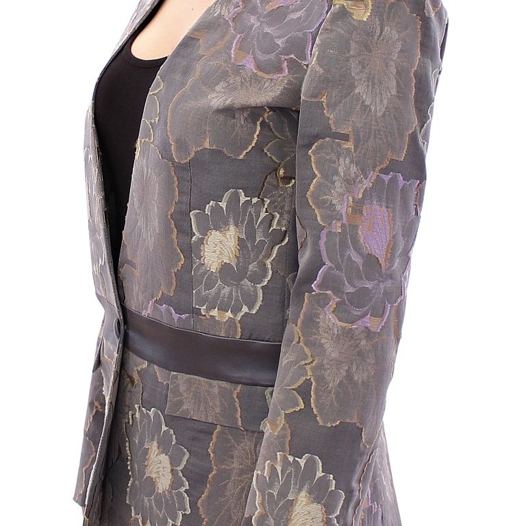 Roberto Fragata Multicolor Silk Floral Cotton Blazer