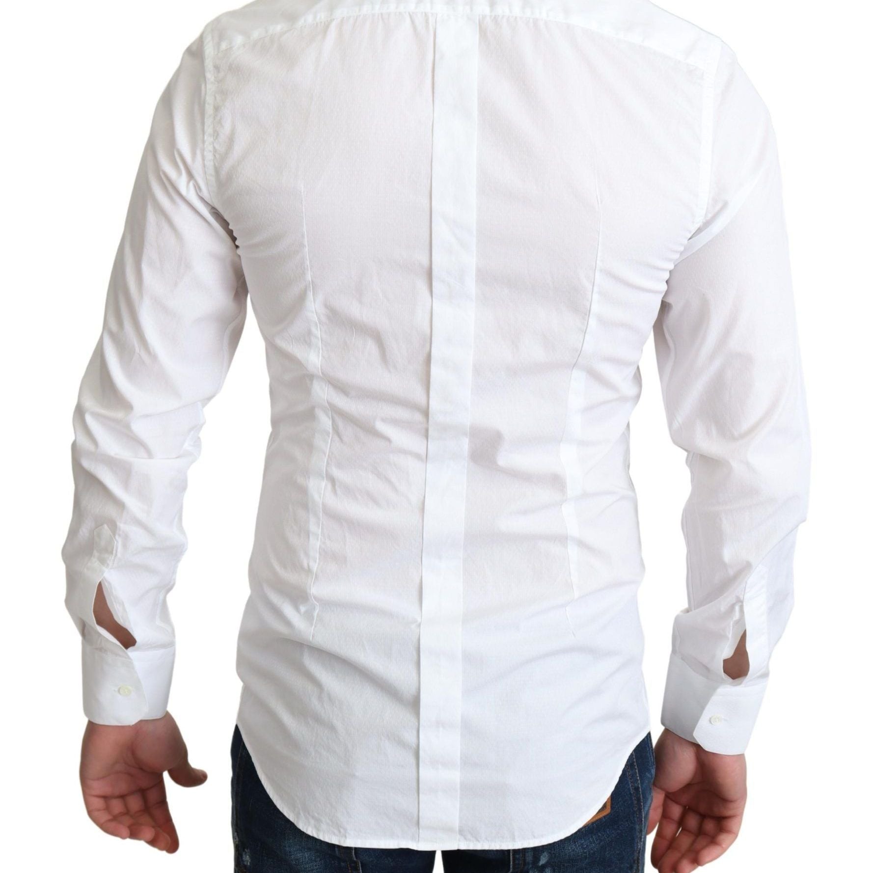 Dolce & Gabbana White Cotton Long Sleeves Men Formal Shirt