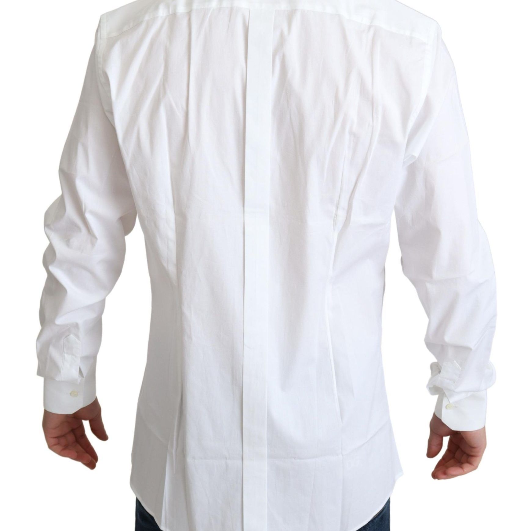 Dolce & Gabbana White Cotton Stretch Men Dress Formal Shirt