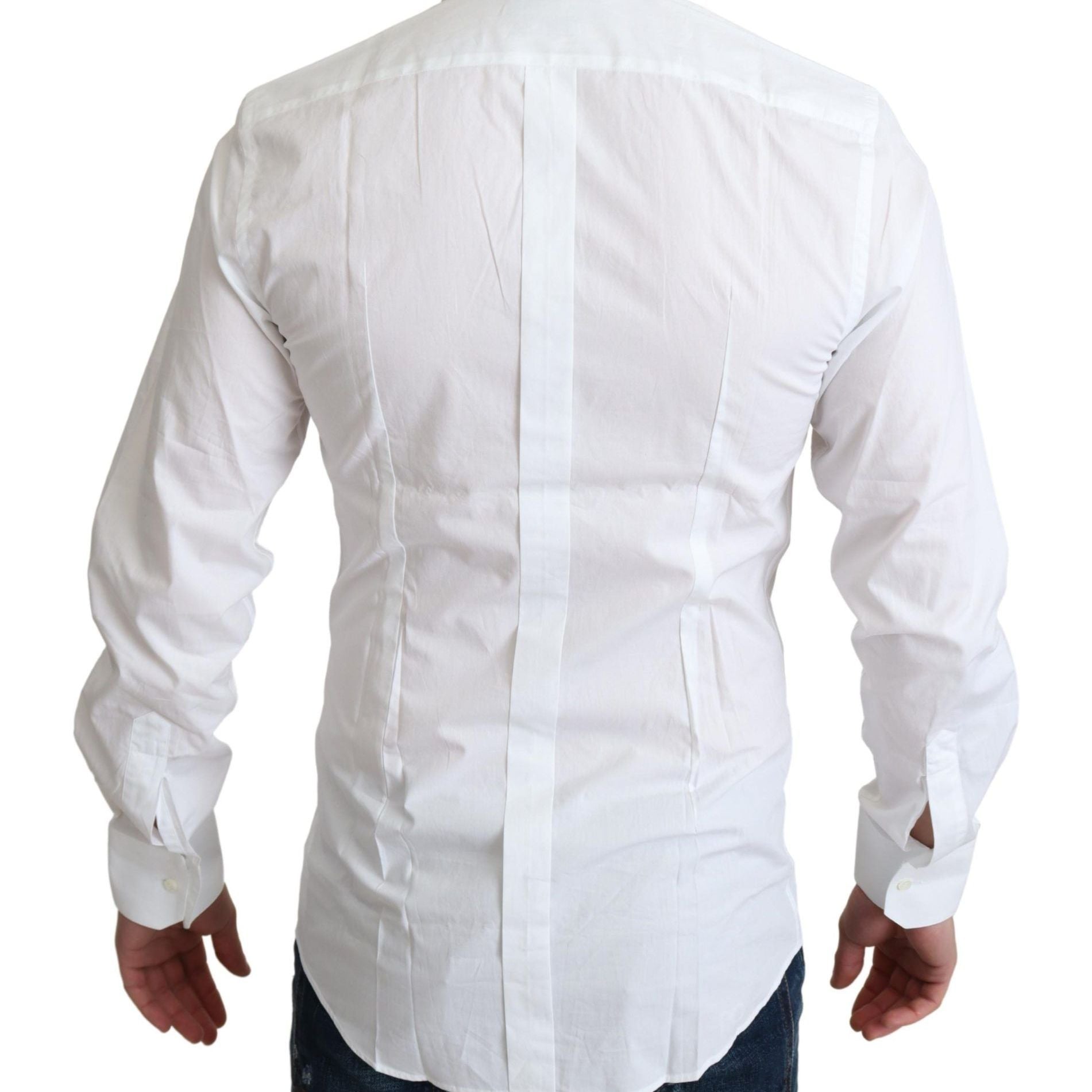 Dolce & Gabbana White Pure Cotton Men Dress Formal Shirt
