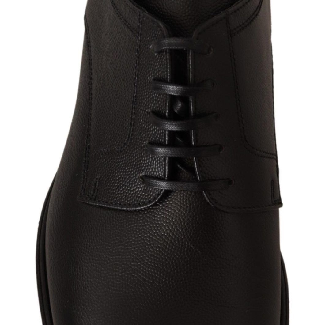 Dolce & Gabbana Black Leather Lace Up Mens Formal Derby Shoes