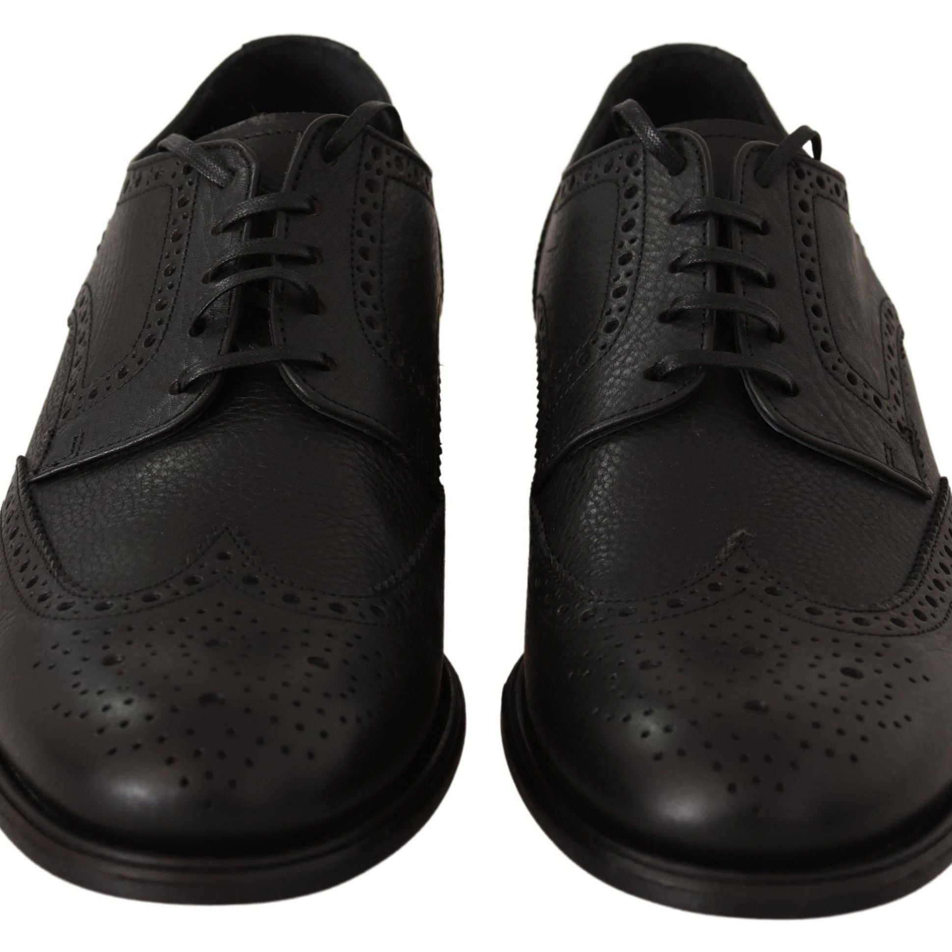 Dolce & Gabbana Black Leather Oxford Wingtip Formal Dress Shoes