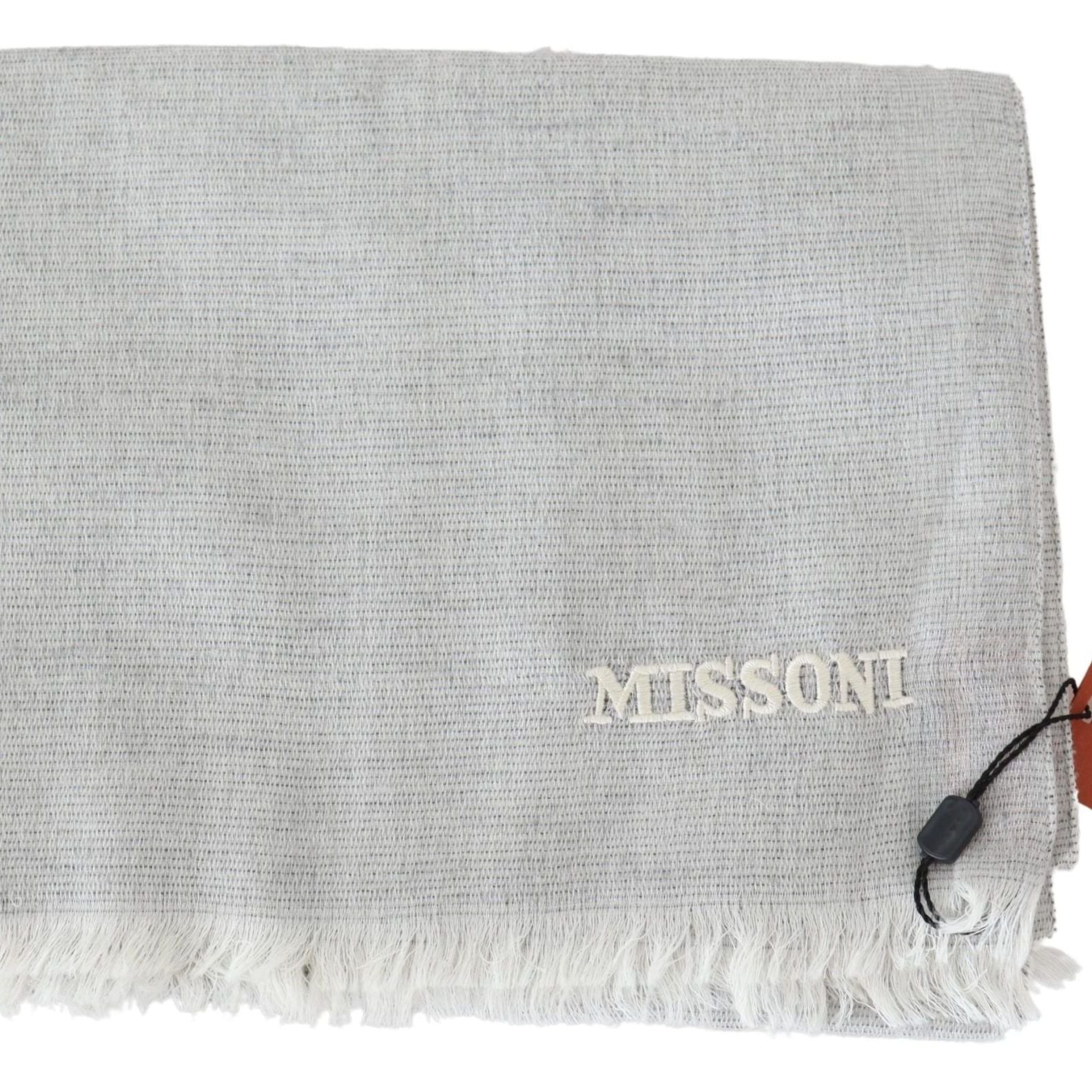 Missoni Gray Wool Knit Unisex Neck Wrap Scarf