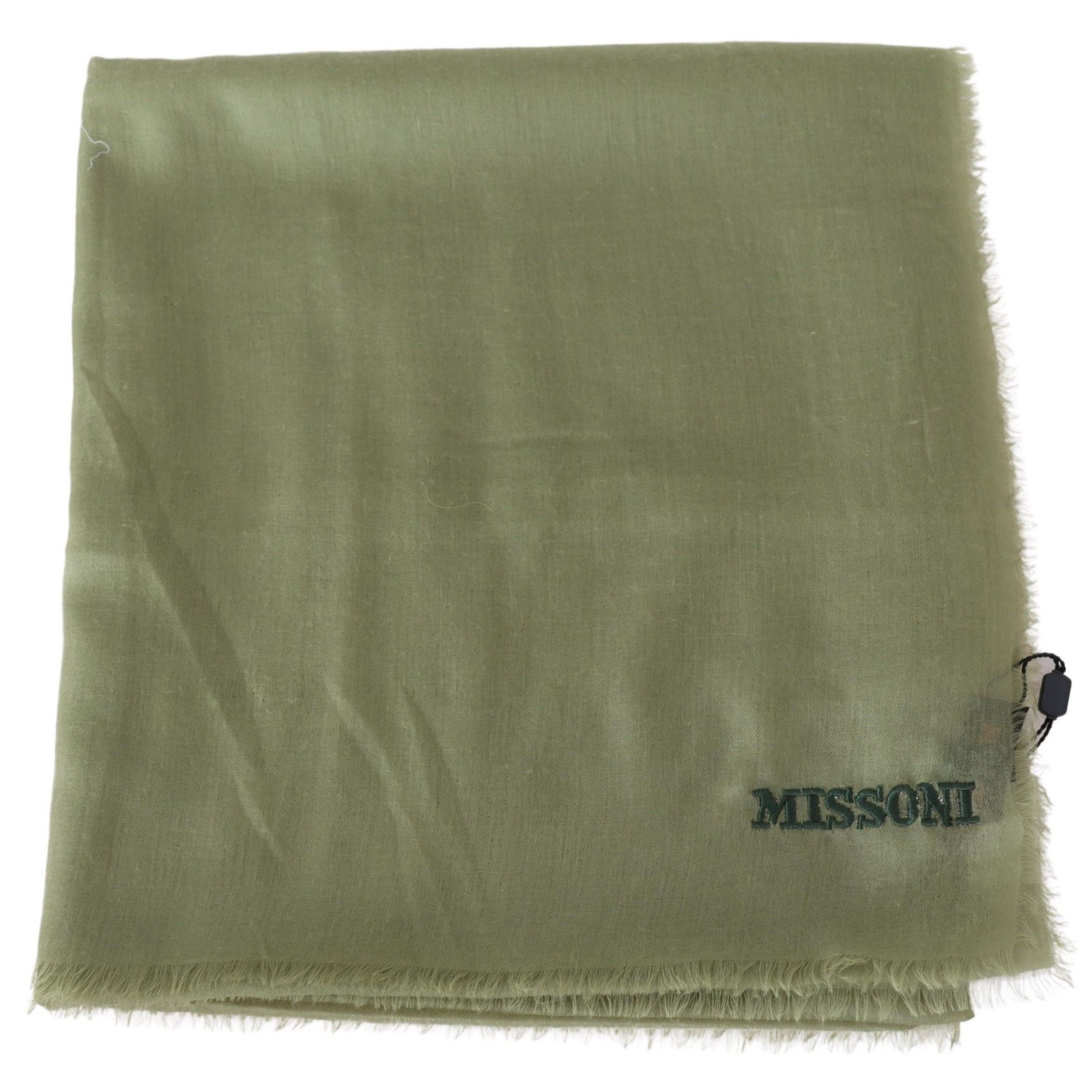 Missoni Green Cashmere Unisex Neck Wrap Scarf