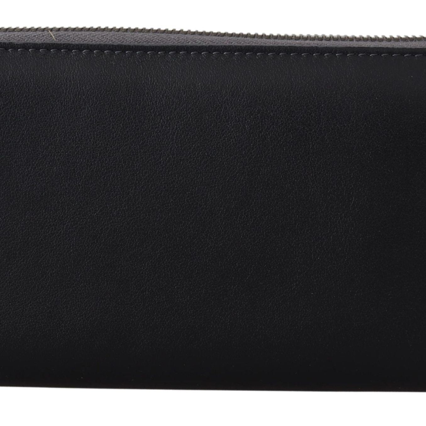 Dolce & Gabbana Black Zip Around Continental Clutch Leather Wallet