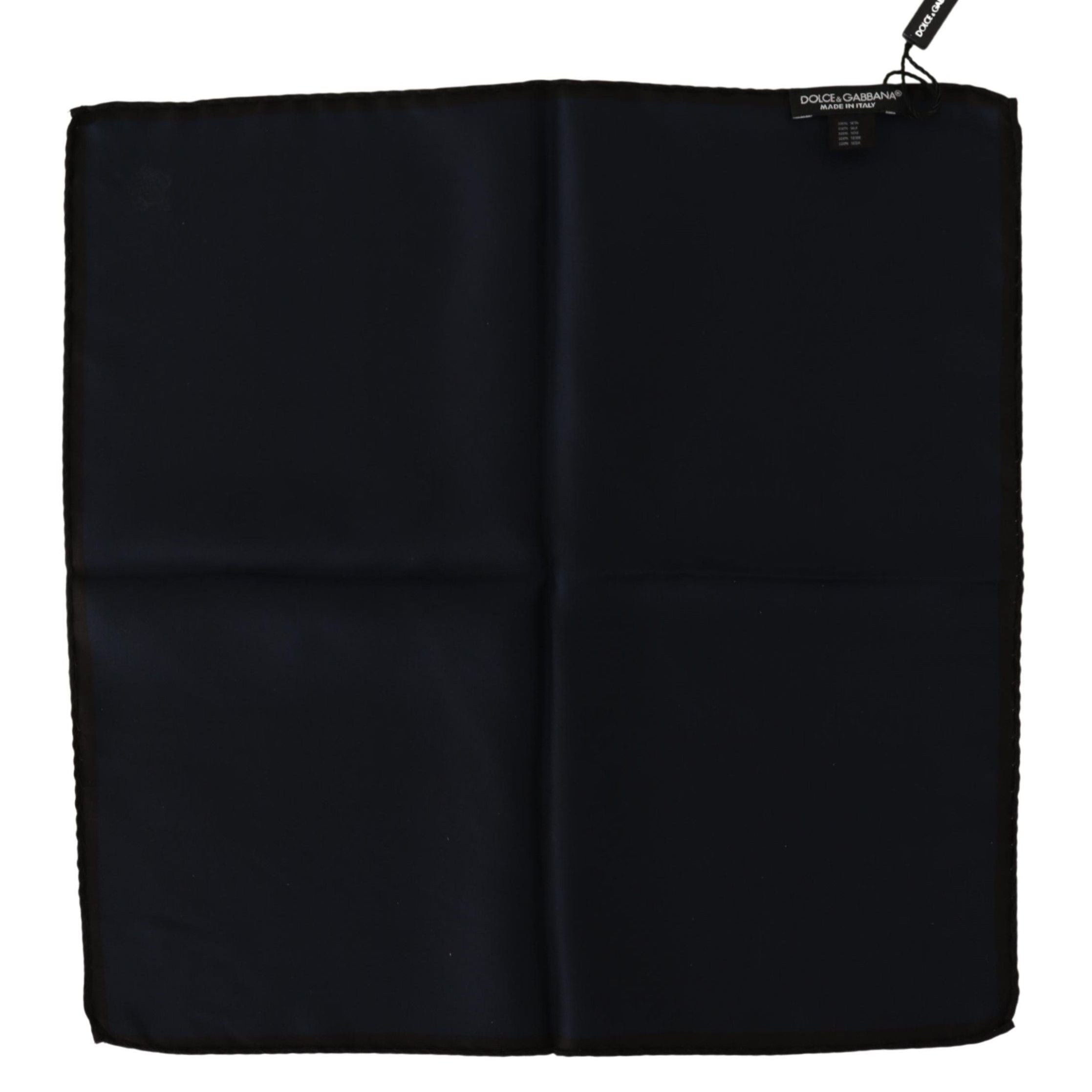 Dolce & Gabbana Black Square Handkerchief 100% Silk Scarf