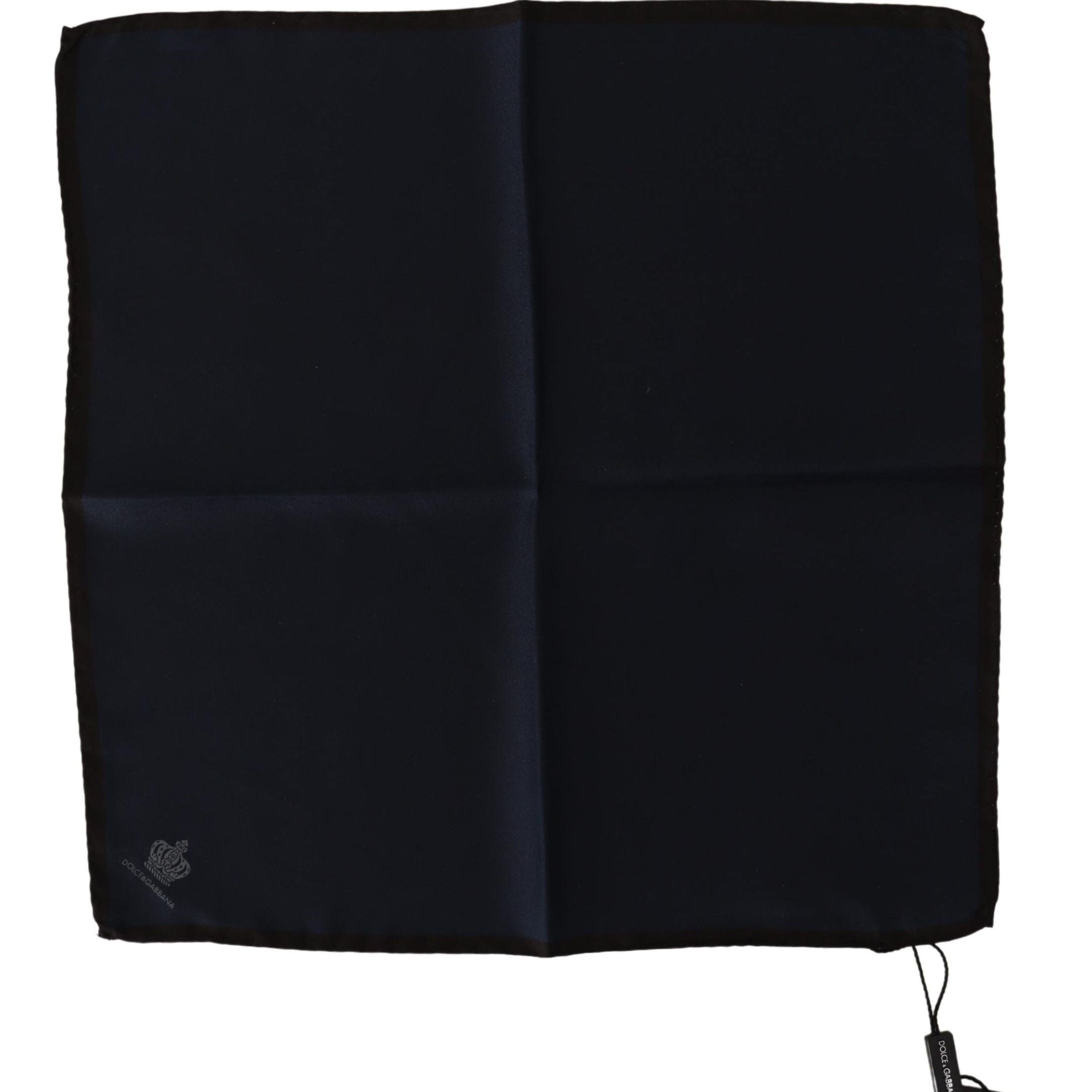 Dolce & Gabbana Black Square Handkerchief 100% Silk Scarf