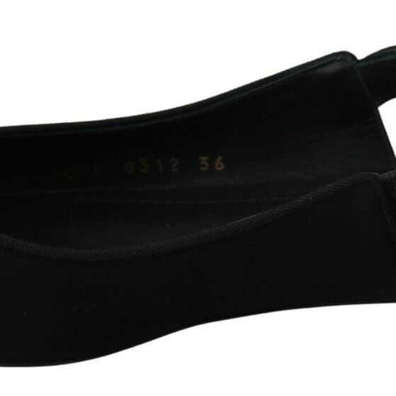 Dolce & Gabbana Black Flats Slingback Charmeuse Shoes