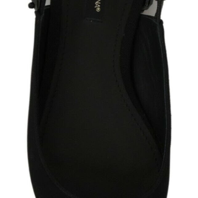 Dolce & Gabbana Black Flats Slingback Charmeuse Shoes