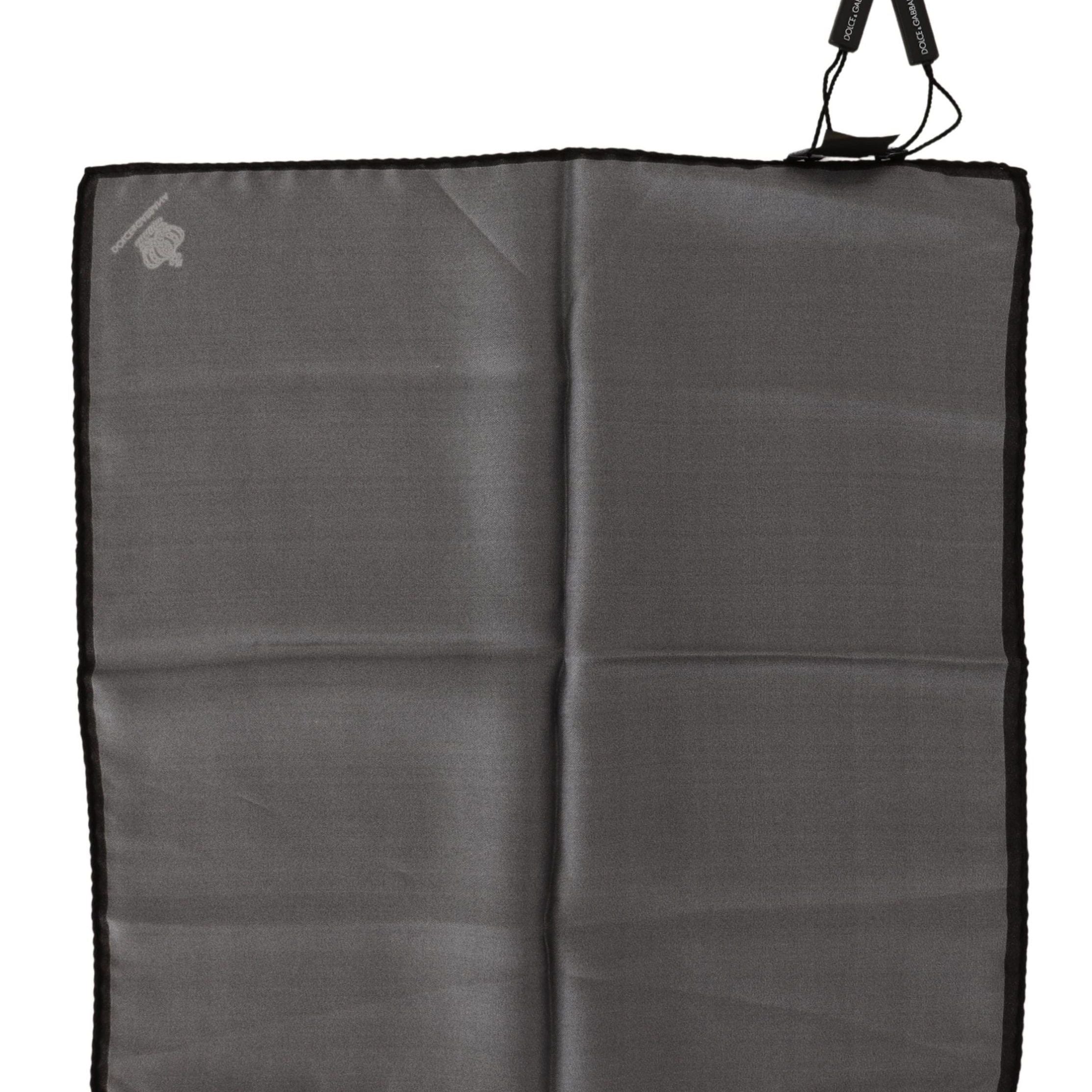 Dolce & Gabbana Gray 100% Silk Square Handkerchief Gray 100% Silk Square Handkerchief
