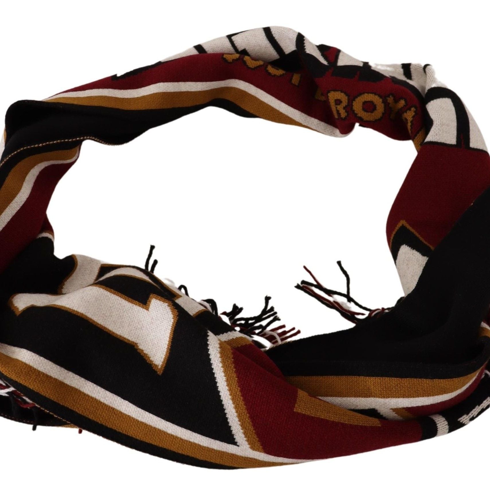 Dolce & Gabbana Multicolor Wool Knit DG King Shawl Wrap Scarf