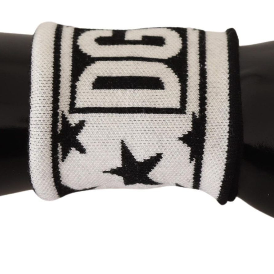 Dolce & Gabbana White Black Wool Logo #DGMILLENNIALS Wristband