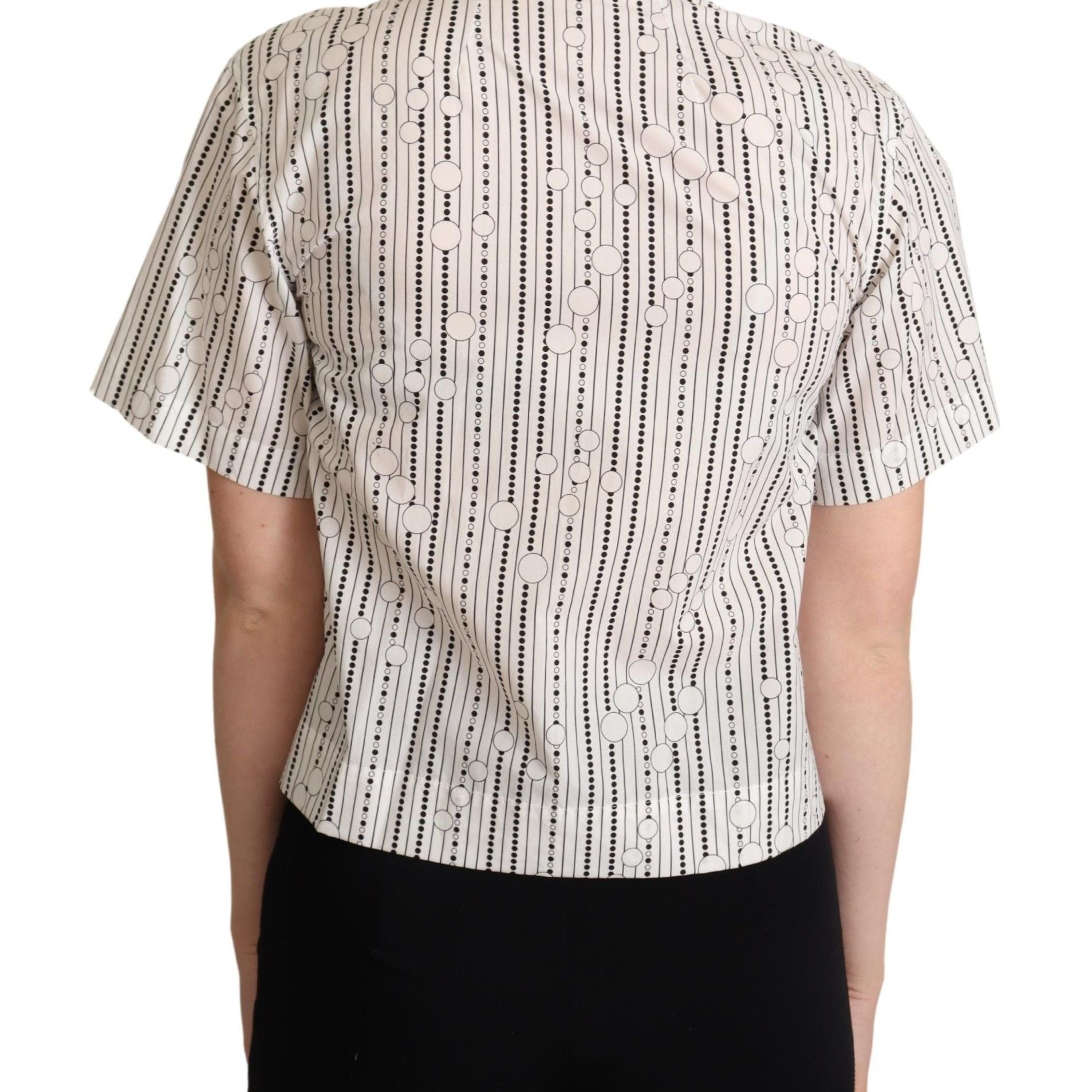Dolce & Gabbana White Circles Dots Collared Button Up Shirt