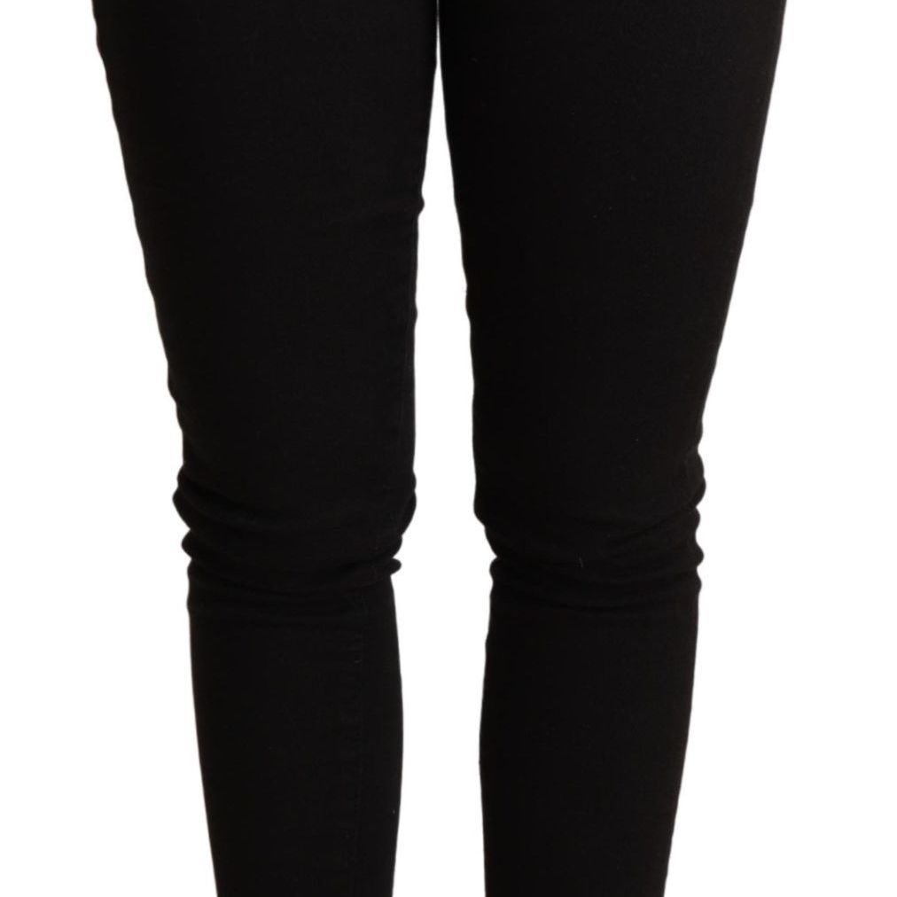 Dolce & Gabbana Black Skinny Denim Cotton Stretch Trouser