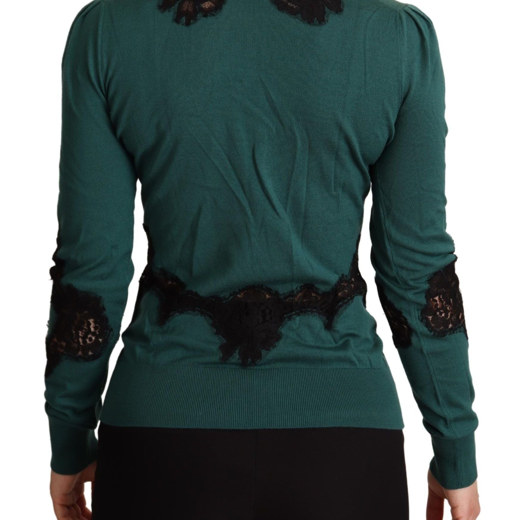Dolce & Gabbana Green Wool Crewneck Sweater
