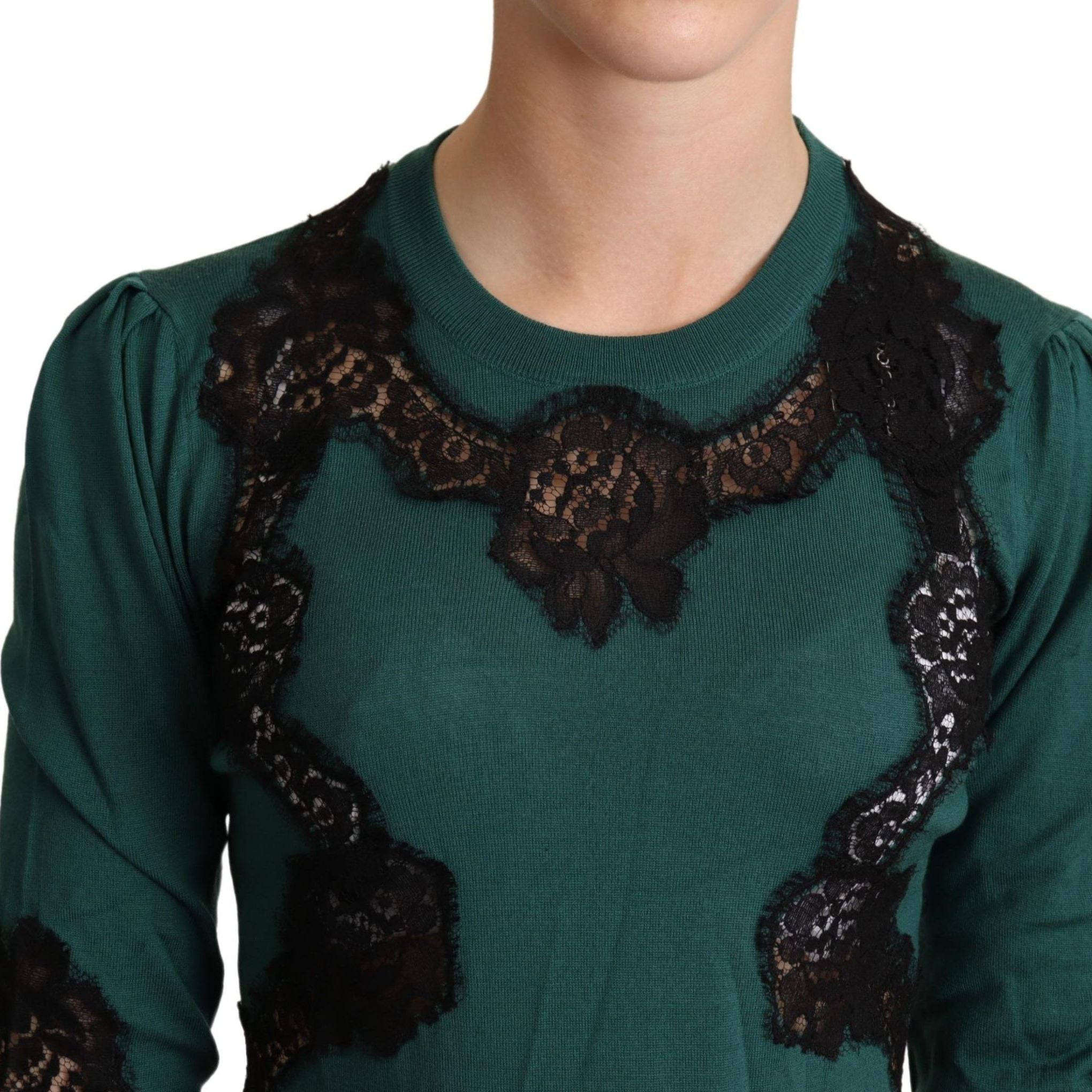 Dolce & Gabbana Green Wool Crewneck Sweater
