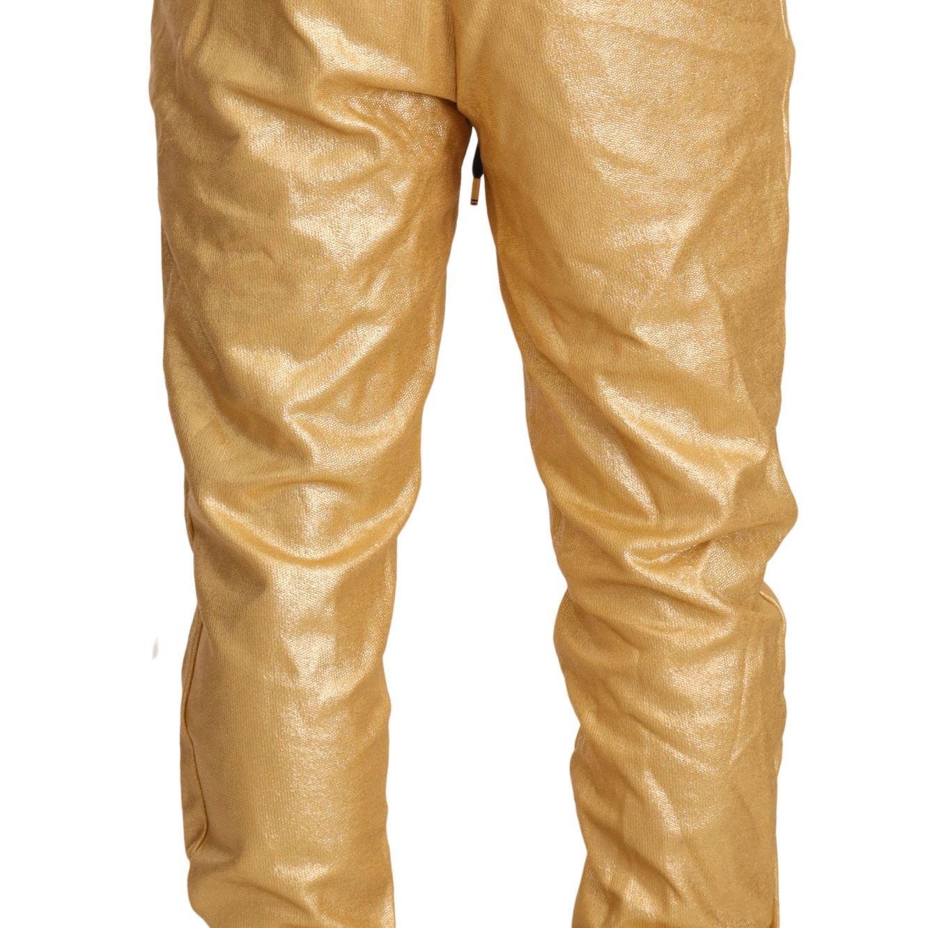 Dolce & Gabbana Gold Pig Of The Year Cotton Trousers Pants