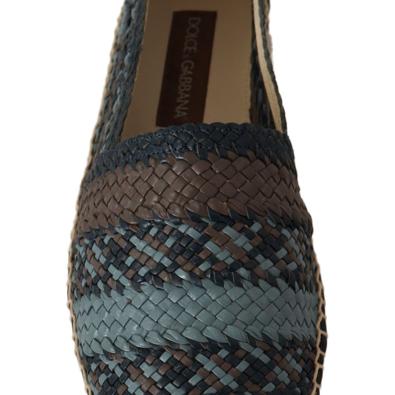 Dolce & Gabbana Blue Gray Slip On Buffalo Espadrille Shoes
