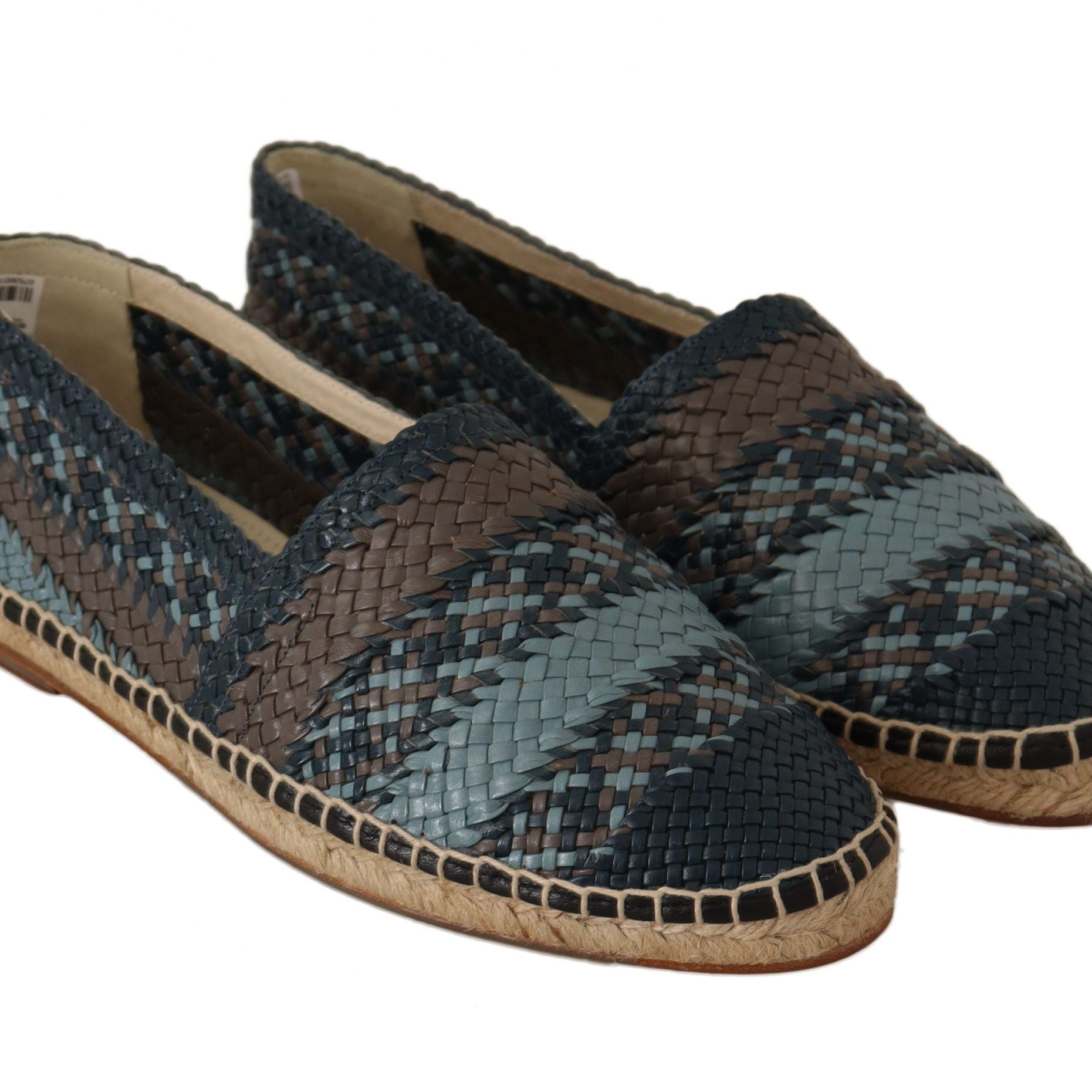Dolce & Gabbana Blue Gray Slip On Buffalo Espadrille Shoes