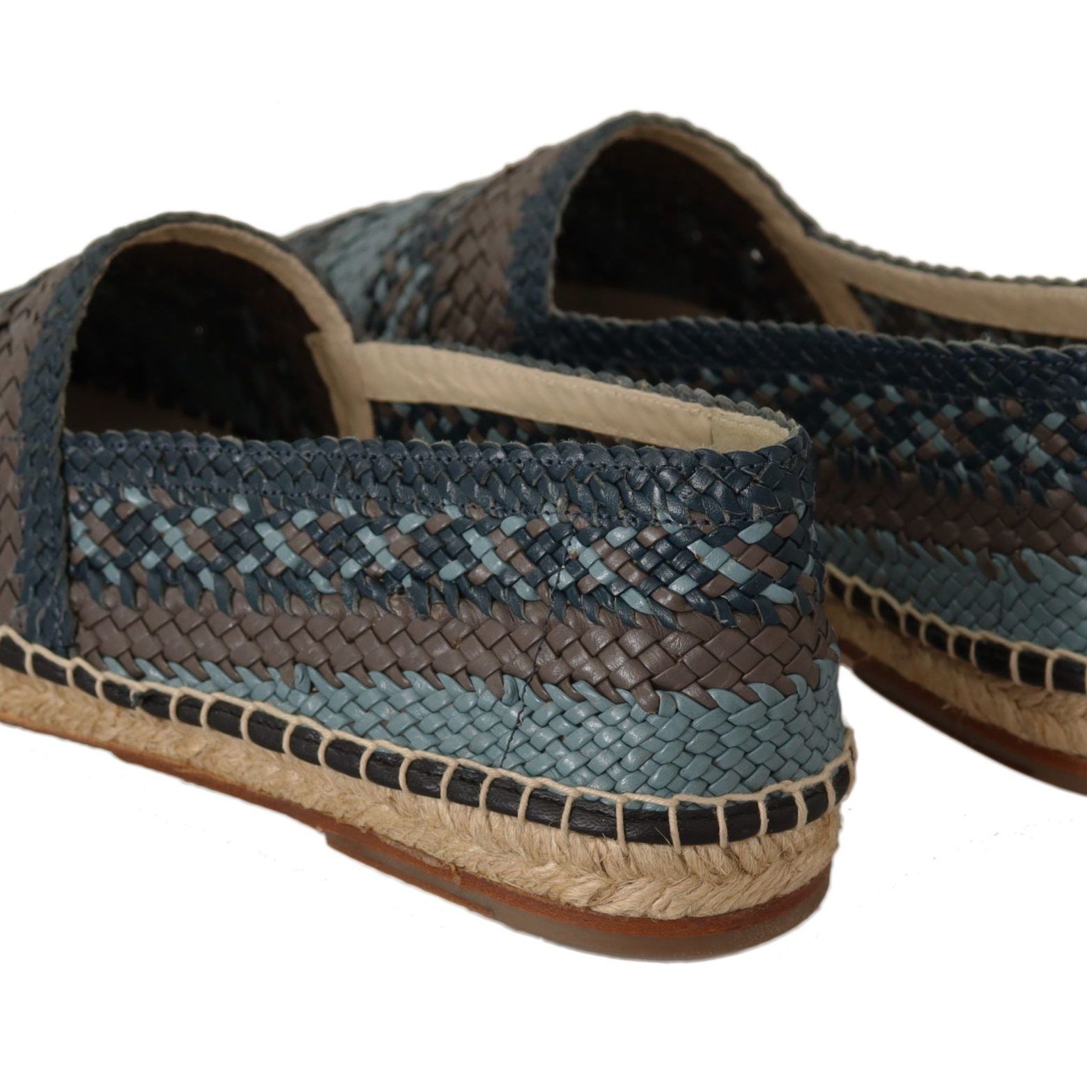 Dolce & Gabbana Blue Gray Slip On Buffalo Espadrille Shoes