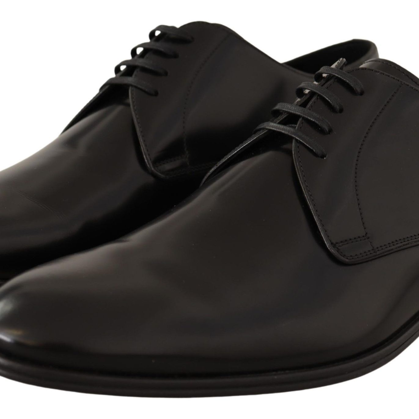 Dolce & Gabbana Black Leather Lace Up Men Dress Derby Shoes