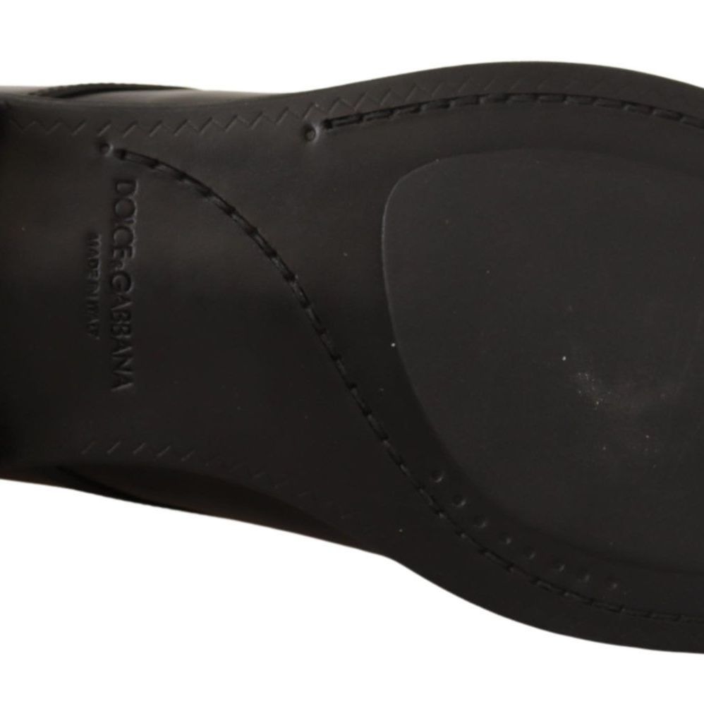 Dolce & Gabbana Black Leather Lace Up Men Dress Derby Shoes