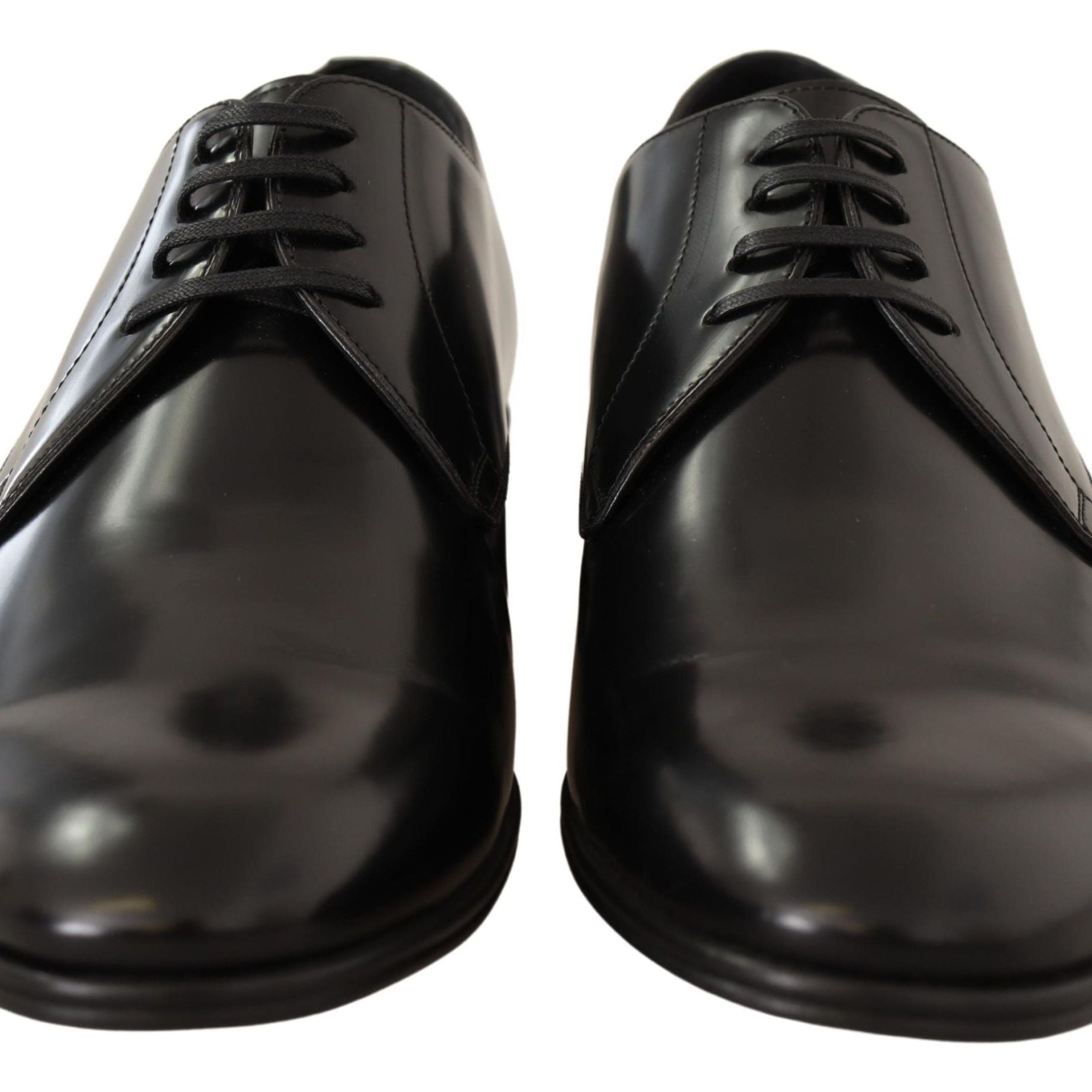Dolce & Gabbana Black Leather Lace Up Men Dress Derby Shoes