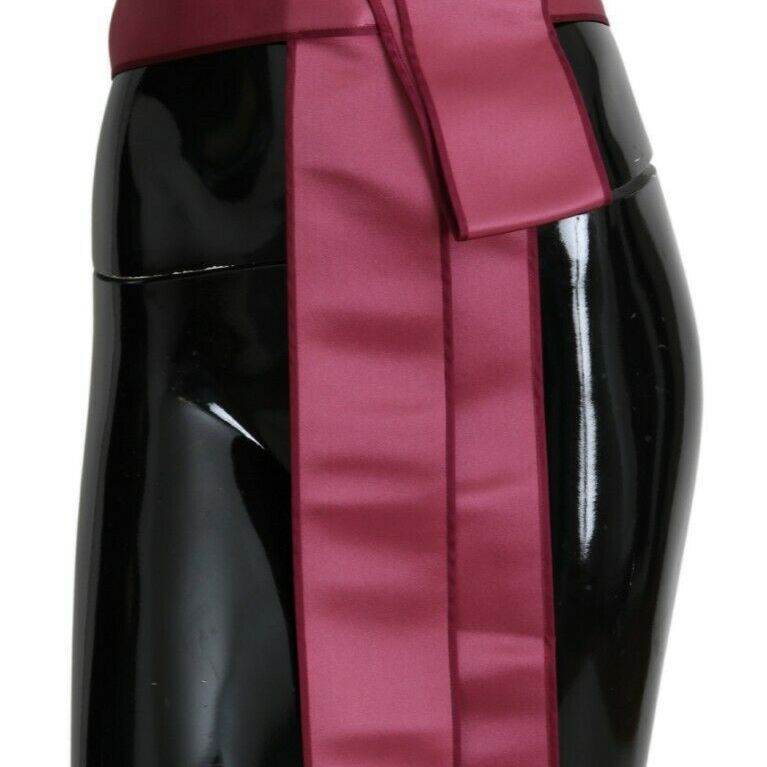 Dolce & Gabbana Pink 100% Silk 3 Button Closure Wide Waist Belt