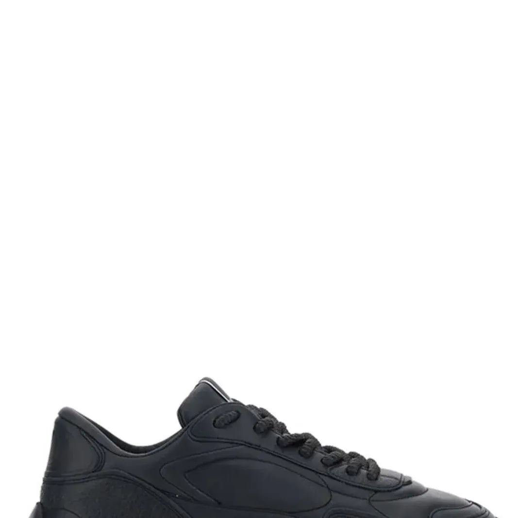 Valentino Black Calf Leather Garavani Sneakers