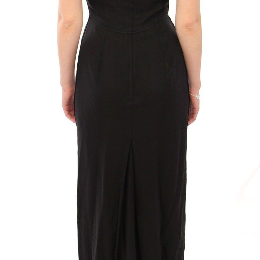 Dolce & Gabbana Black Silk Shortsleeve Gown Maxi IT Dress