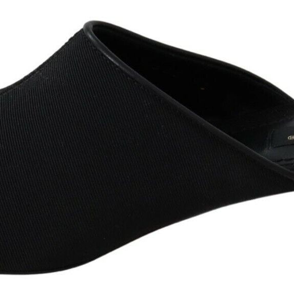Dolce & Gabbana Black Grosgrain Slides Sandals Women Shoes