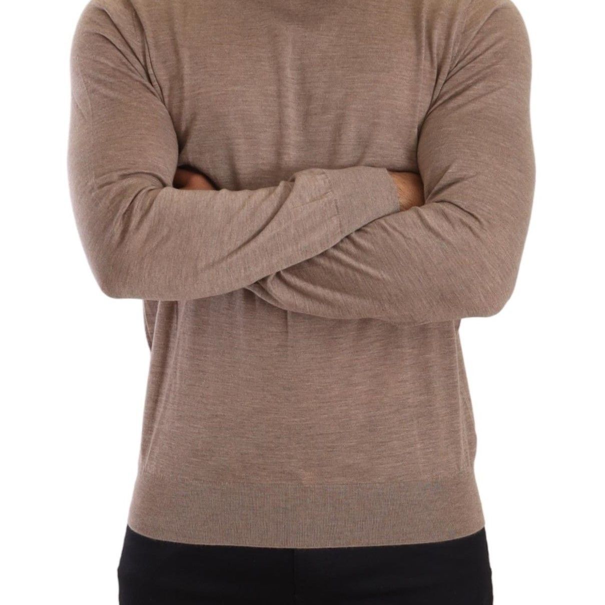 Dolce & Gabbana Brown Cashmere Turtleneck Pullover Sweater