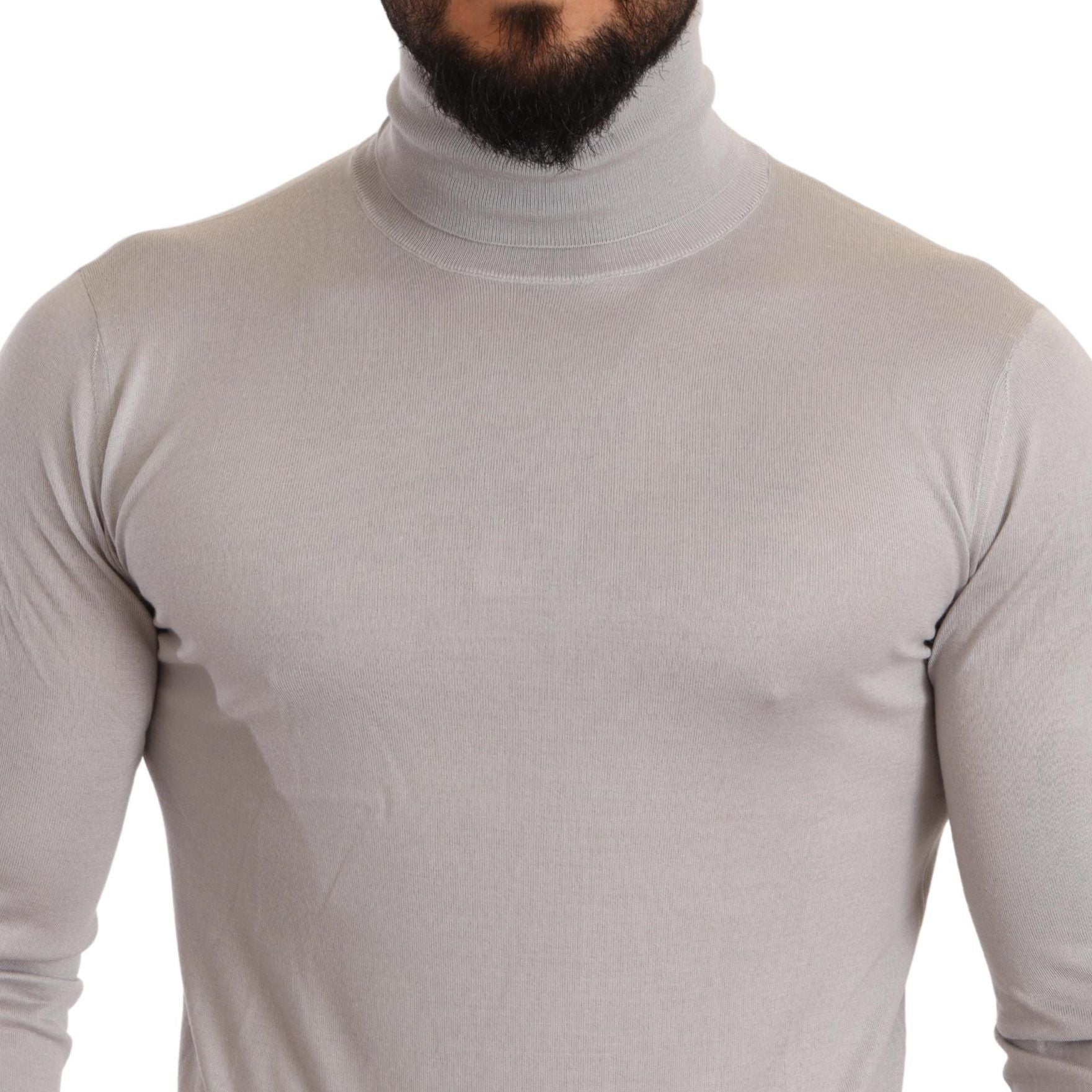 Dolce & Gabbana Gray Cashmere Turtleneck Pullover Sweater