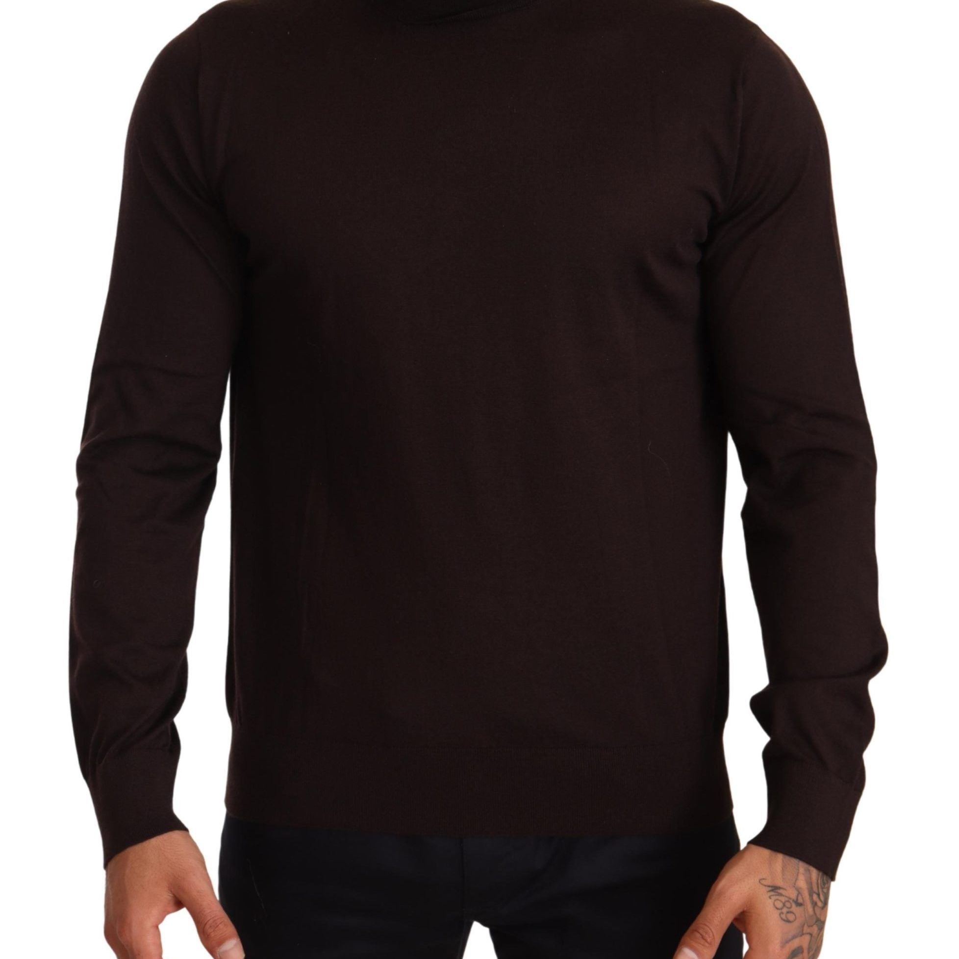 Dolce & Gabbana Brown Cashmere Turtleneck Pullover Sweater