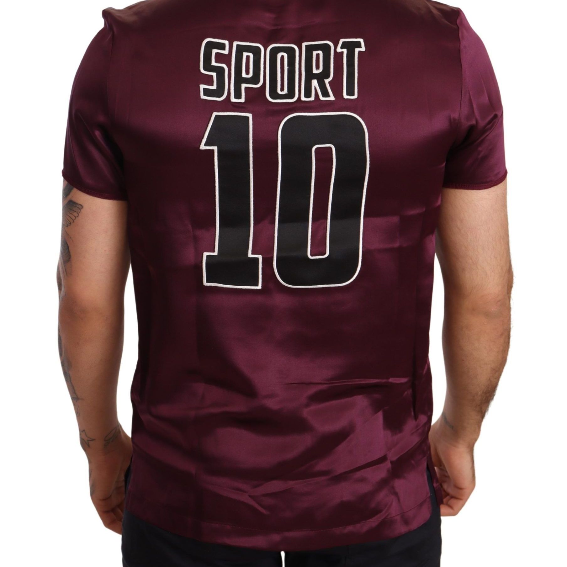 Dolce & Gabbana Purple Sport 10 Embroidery Crewneck T-shirt