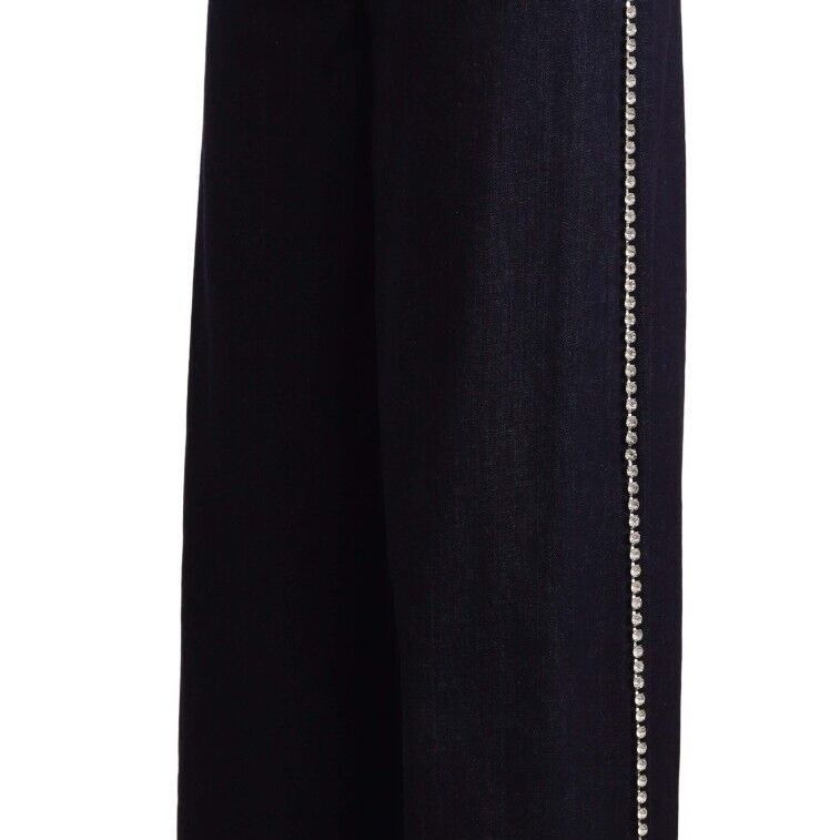 Dolce & Gabbana Dark Blue Crystal Embellished Flare Jeans