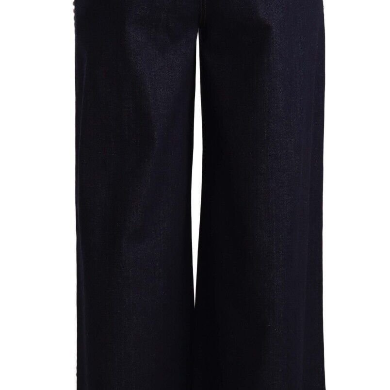 Dolce & Gabbana Dark Blue Crystal Embellished Flare Jeans