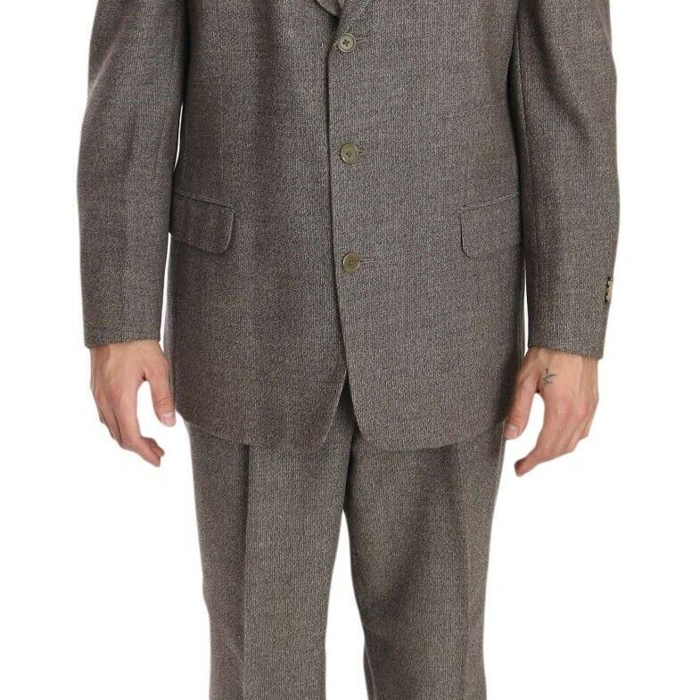 Fendi Brown Wool Regular Single Breasted Suit