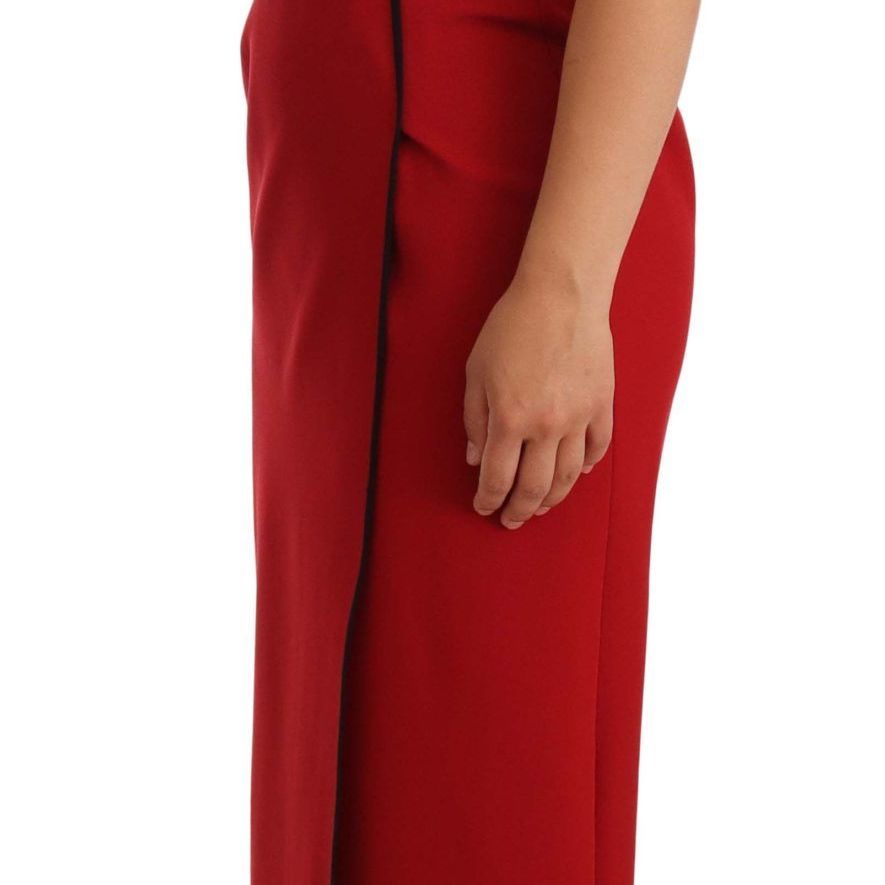 Dolce & Gabbana Red Sweetheart Sleeveless Midi Stretch Dress