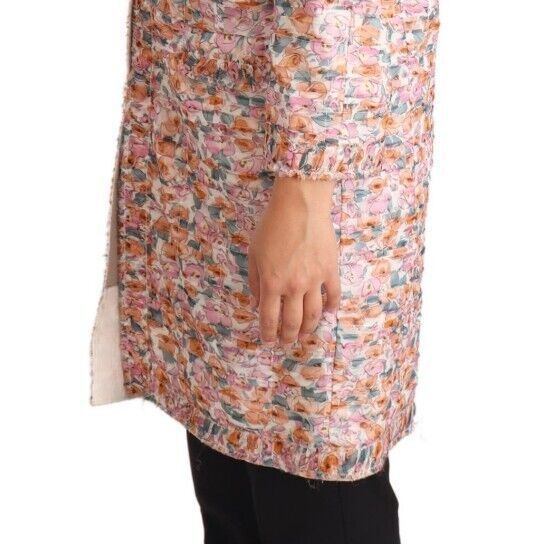 Dolce & Gabbana Multicolor Floral Print Silk Trench Coat Jacket