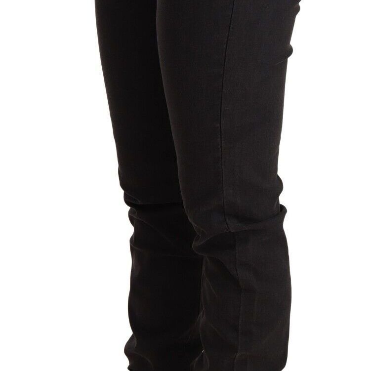 PINKO Black Cotton Stretch Skinny Mid Waist Women Denim Jeans