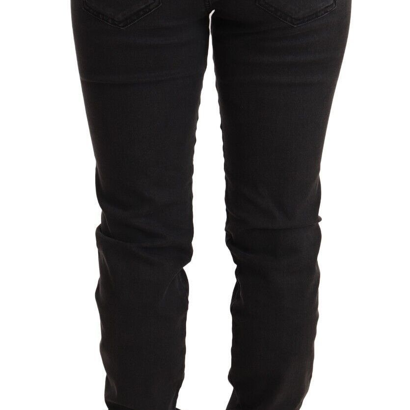 PINKO Black Cotton Stretch Skinny Mid Waist Women Denim Jeans