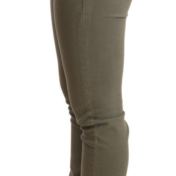 Ermanno Scervino Green Low Waist Skinny Slim Trouser Cotton Jeans