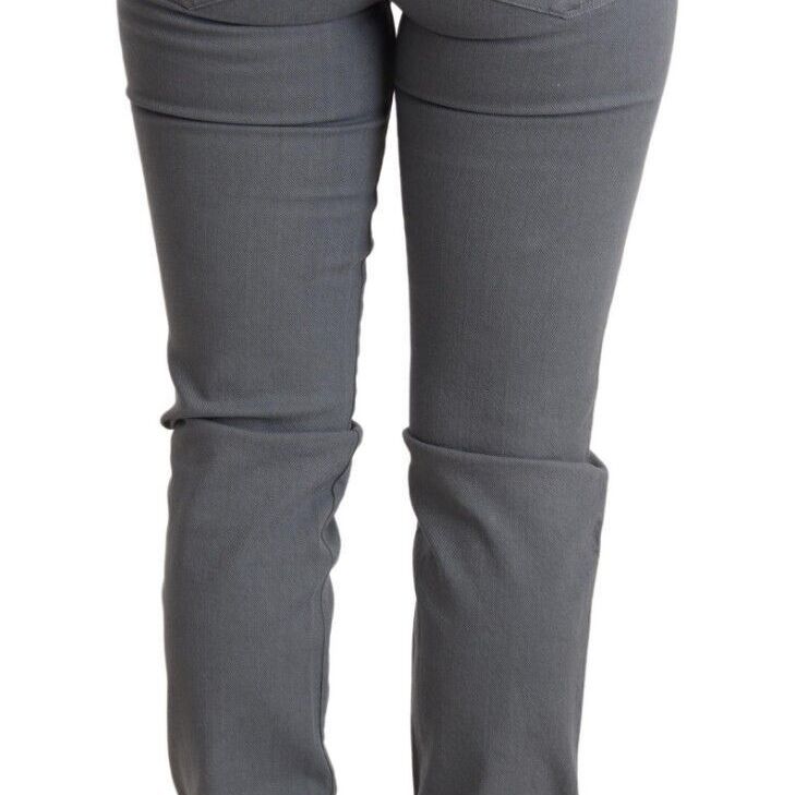 Ermanno Scervino Gray Low Waist Skinny Slim Trouser Cotton Jeans