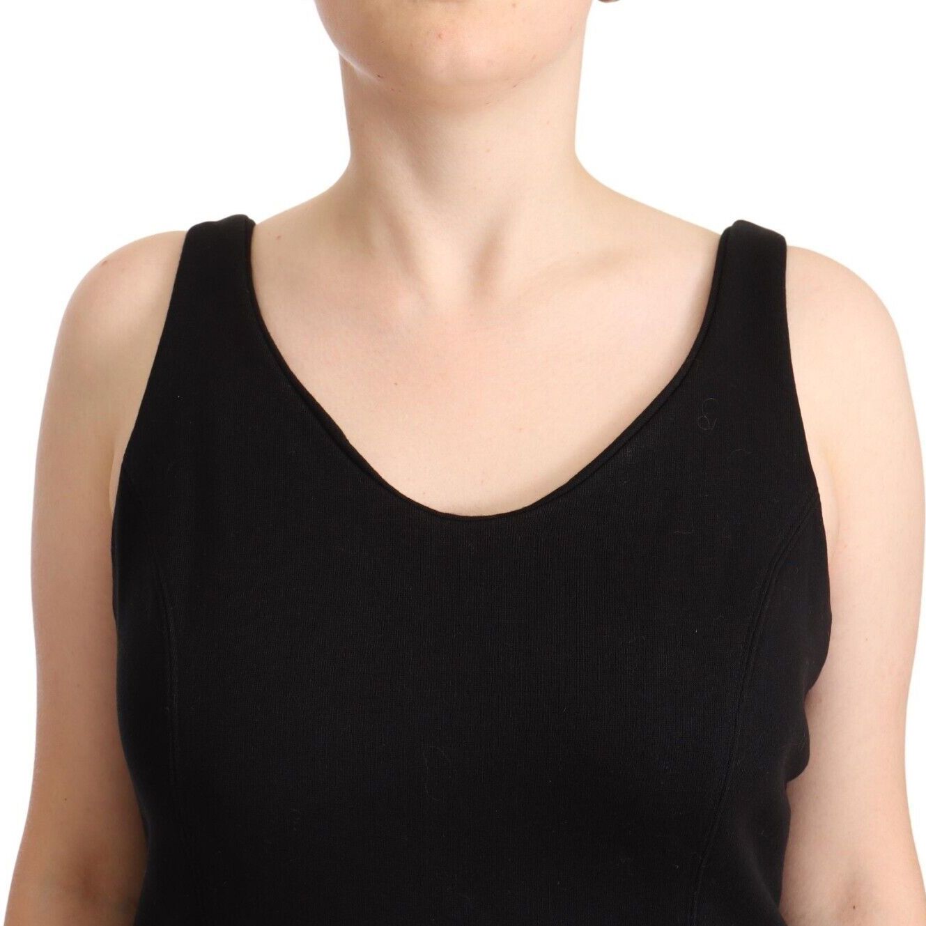 Ermanno Scervino Black Cotton Sleevelesss Tank Casual Top