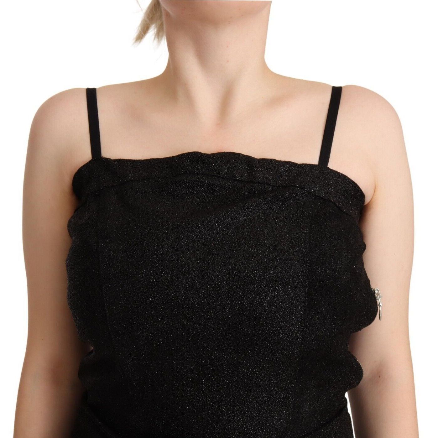 La Maison du Couturier Black Spaghetti Strap Jumpsuit Dress