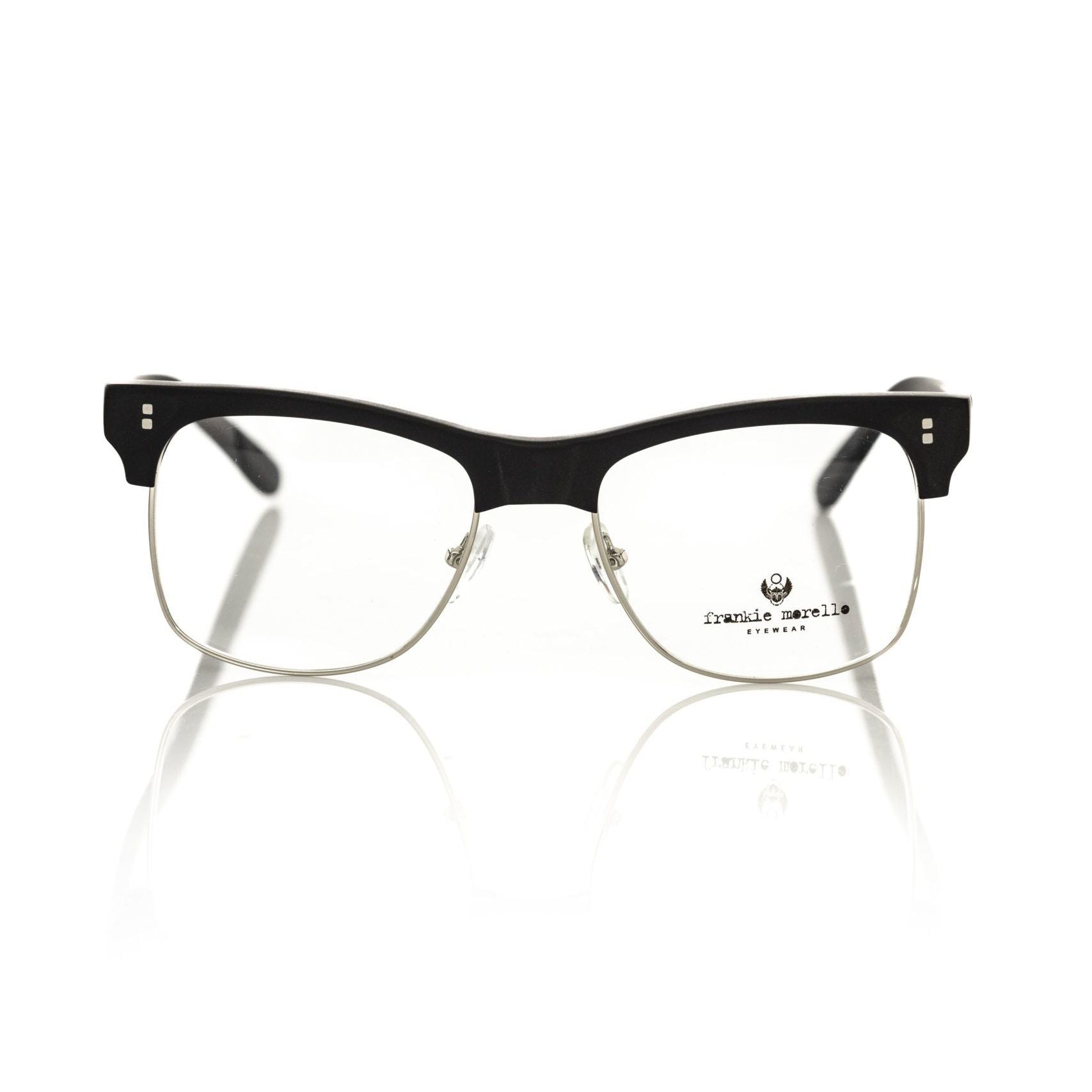 Frankie Morello Black Metallic Men's Eyeglass Frame